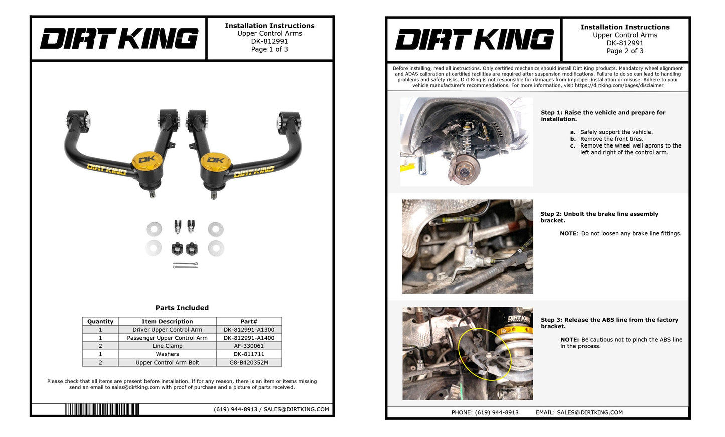 Ball Joint Upper Control Arms