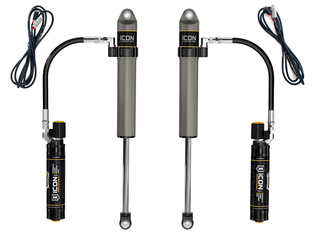 ICON 2020-2023 JEEP GLADIATOR/2018-2023 JEEP WRANGLER JL, 2.5" LIFT, FRONT, V.S. 2.5 ALUMINUM SERIES SHOCK ABSORBERS, REMOTE RESERVOIR W/ CDEV, PAIR